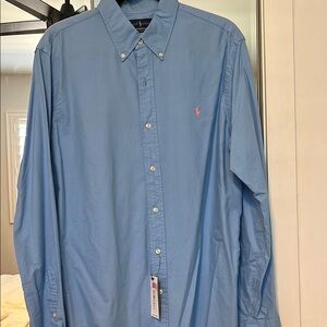 Polo by Ralph Lauren Blue Dress Shirt with Button-Down Collar